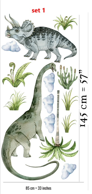 Diplodocus and Triceratops wall stickers