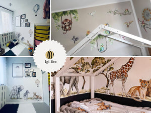 Black panther & giraffe - jungle walldecal collection