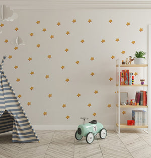 50 stars collection nature elements wall stickers - celestial decor set for kids room by Igibee