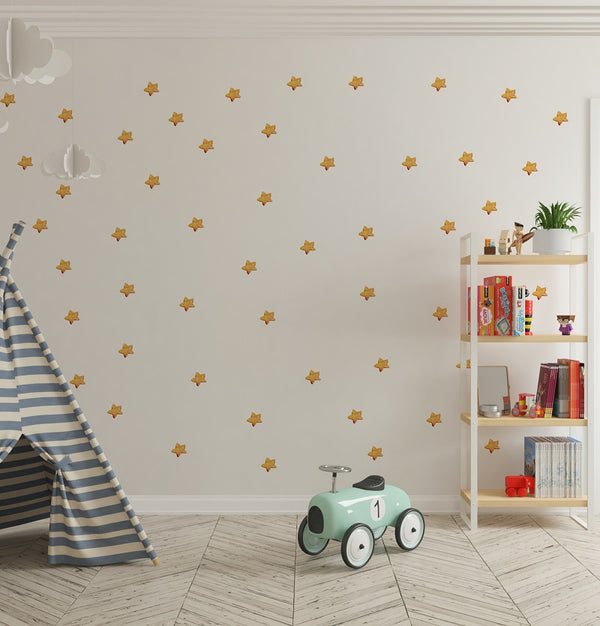 50 stars collection nature elements wall stickers - celestial decor set for kids room by Igibee