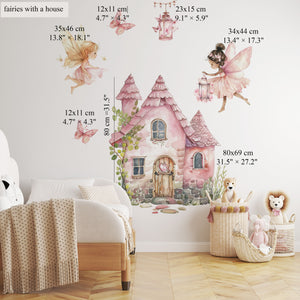 Magical world of fairies wall decals set