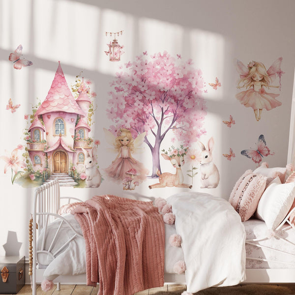 Fairy Princess Wall Stickers Kids Room Fantasy Decor