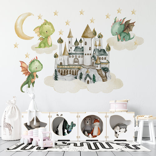 Drachen Wächter der Burg Wandtattoo