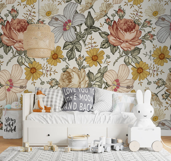 Floral Wallpaper peel and stick