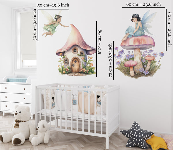 Enchanted Fairy Wall Decals Removable Vinyl Stickers