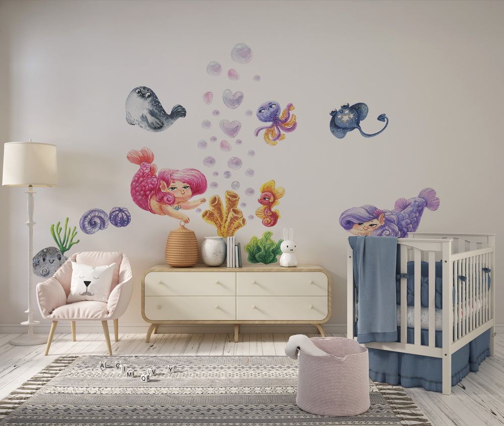 Mermaids and their Sea World wall decals