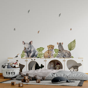 Safari Kinderzimmer Dekor, Safari Wandaufkleber, Safari Wandaufkleber, Dschungel Wandaufkleber, Safari Kinderzimmer Aufkleber, Wandaufkleber Kinder,