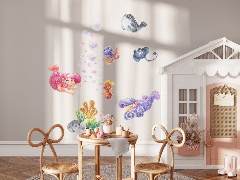 Mermaids and their Sea World wall decals