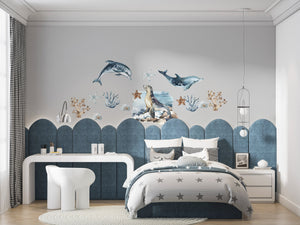 Sea Animals Big Set with Dolphins, Seal and Shark walldecals