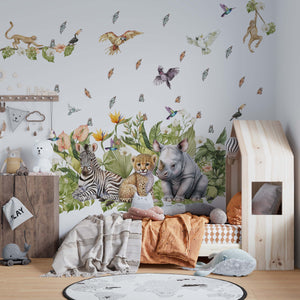 Safari Kinderzimmer Dekor, Safari Wandaufkleber, Safari Wandaufkleber, Dschungel Wandaufkleber, Safari Kinderzimmer Aufkleber, Wandaufkleber Kinder,