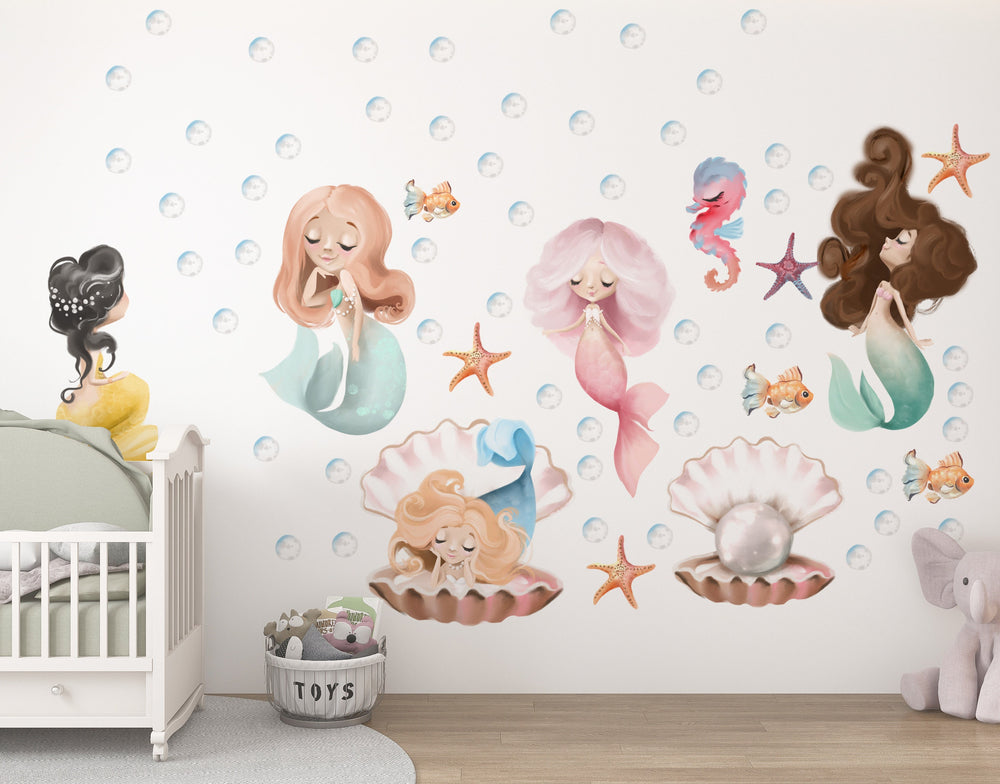 Mermaid wall decal for kids bedroom