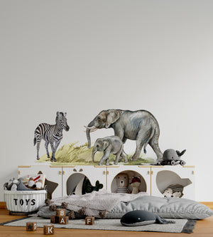 Große Safari-Sammlung afrikanischer Tiere: Löwen, Elefanten, Zebras, Giraffen