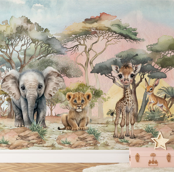 Wallpaper mural African Animals Kids