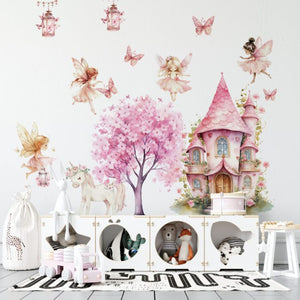 All elements of fairy and unicorn wall decal set by Igibee