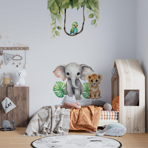 Baby elephant and lion cob jungle set by igibee