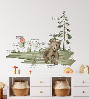 woodland animals wall decor, forest wall decals for kids, nursery wall stickers animals, forest nursery wall decor, woodland themed nursery decor, baby room forest decor,
