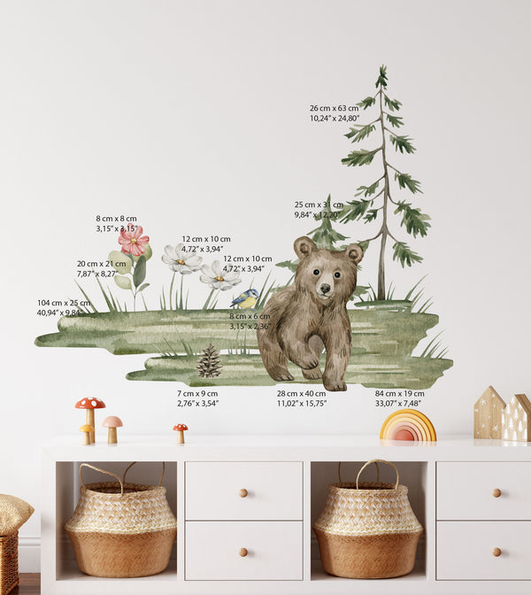 woodland animals wall decor, forest wall decals for kids, nursery wall stickers animals, forest nursery wall decor, woodland themed nursery decor, baby room forest decor,