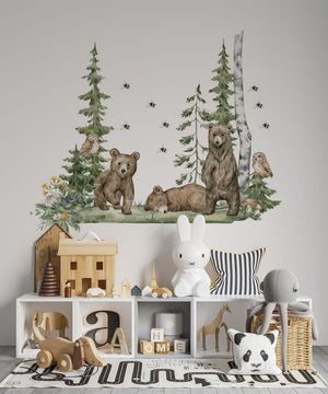 Bears in the Grove Wall Sticker Set
