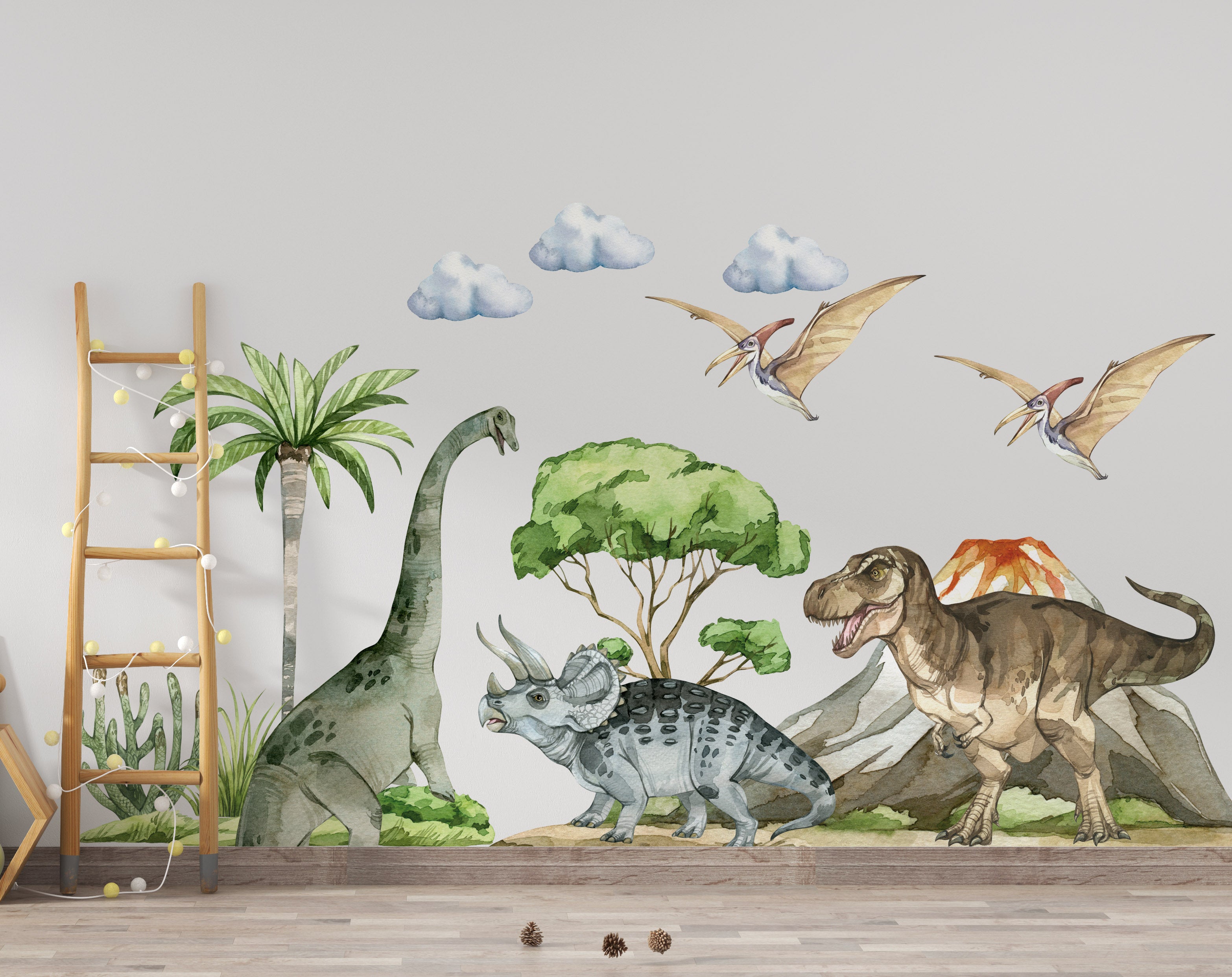 Wall decals applied to a children's room wall — removable peel and stick vinyl stickers by igibee