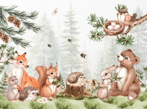Forest realm woodland animals wallpaper for kids room by Igibee