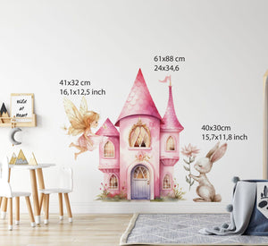 Fairy wall decals set on a nursery wall, peel and stick