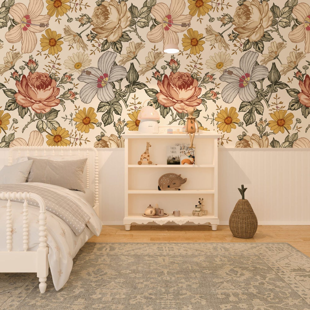 Floral motif self-adhesive wallpaper by Igibee