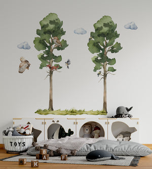 Owls on a tree walldecals