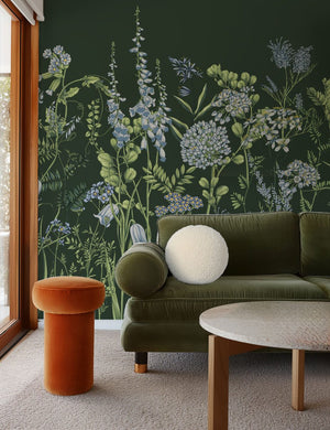 Wildflower meadow wallpaper mural by Igibee