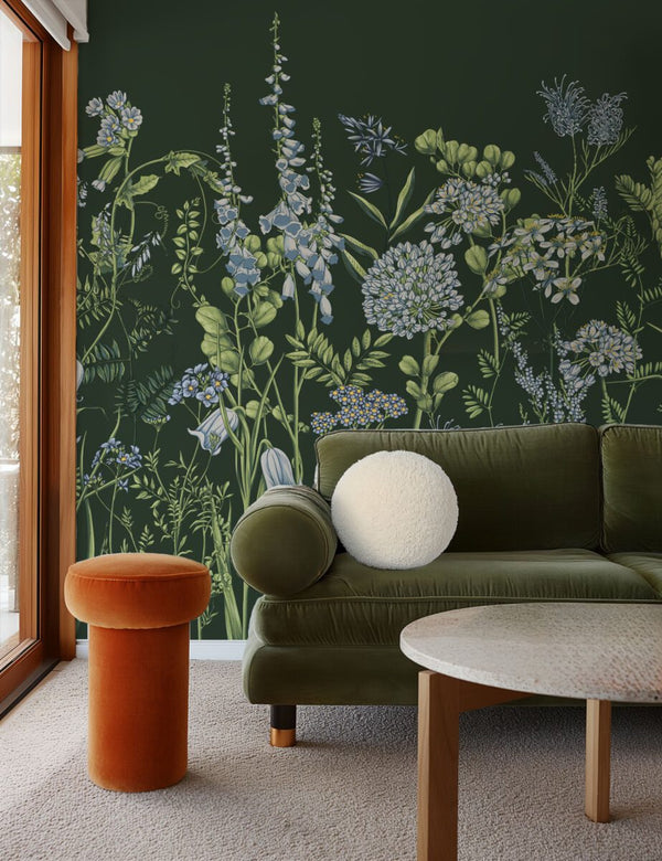 Wildflower meadow wallpaper mural by Igibee
