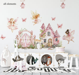 Magical world of fairies wall decals set