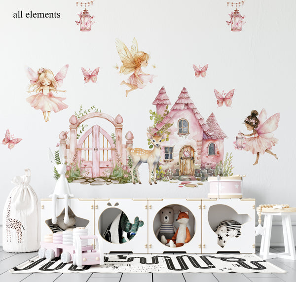 Magical world of fairies wall decals set