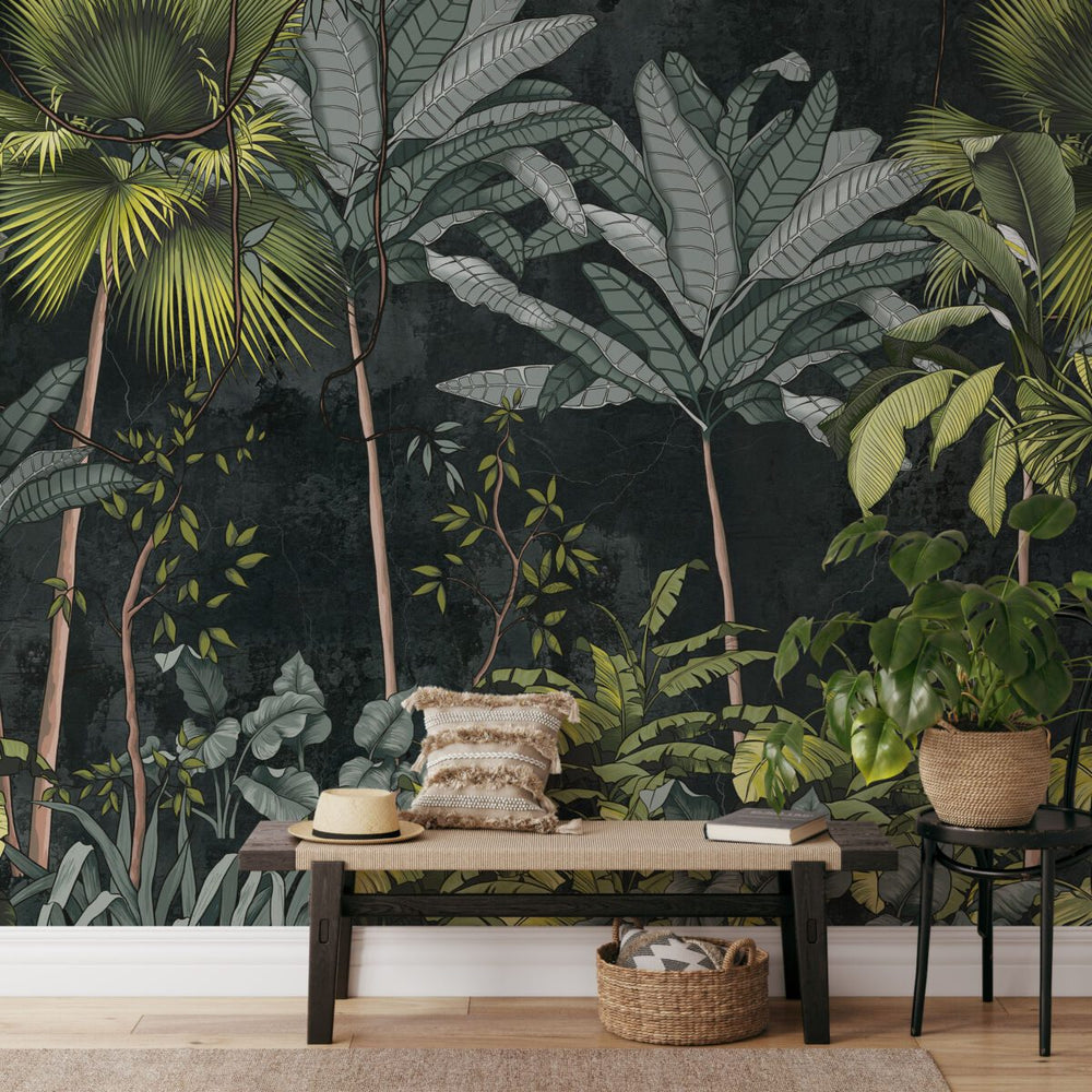 Dark tropical jungle wallpaper by Igibee