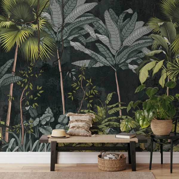 Dark tropical jungle wallpaper by Igibee