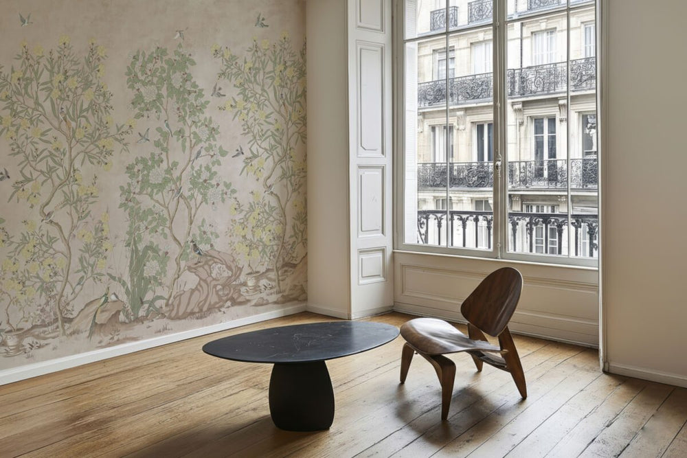 Hand-painted style landscape wallpaper for living room by Igibee