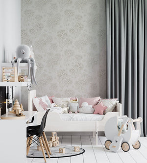 Beige hydrangea wallpaper detail by Igibee