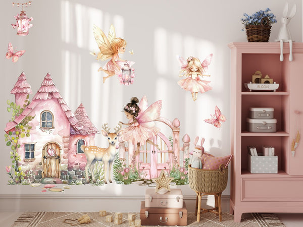 Magical world of fairies wall decals set
