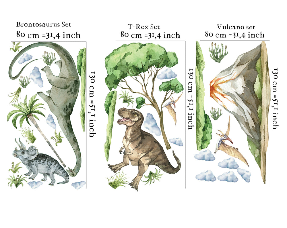 Dino Delight Wall Stickers - big set with