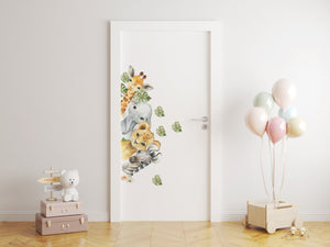 African animals door decal set - colorful nursery decor stickers for kids bedroom by Igibee