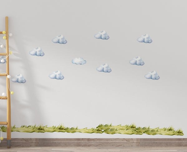 Farm wall decal, couds stickers additional set