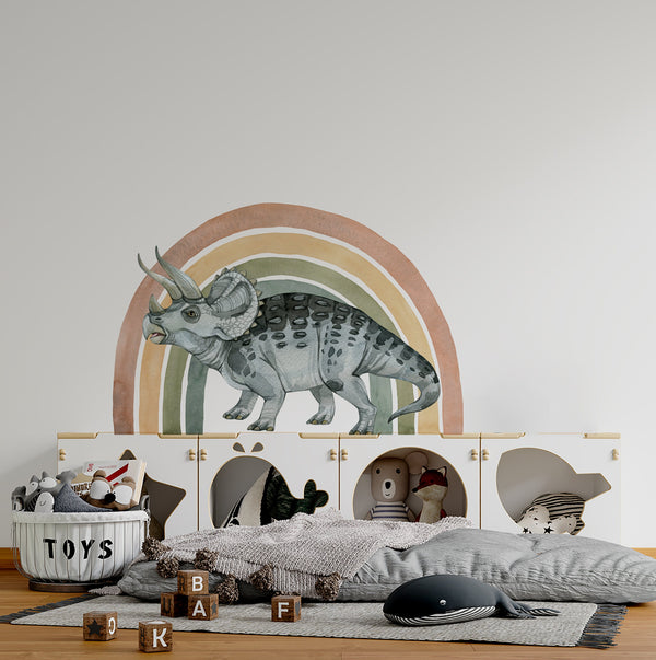 Triceratops and Rainbow walldecals