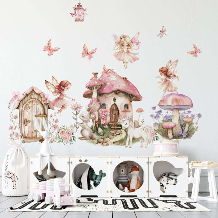 Stickers muraux magiques de fées à coller et décoller - décoration chambre bébé