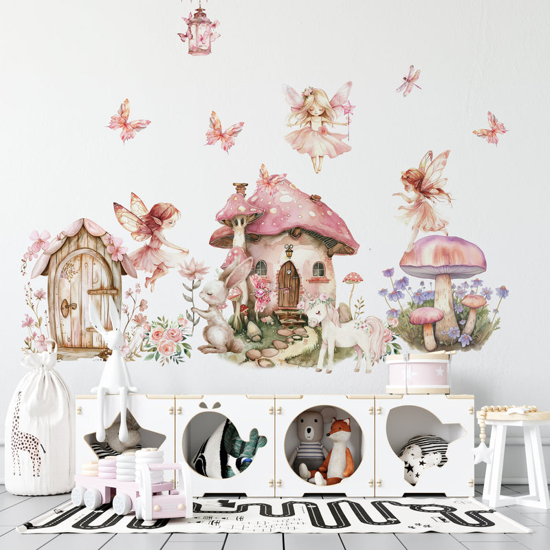 Magical fairy wall stickers – peel and stick nursery decor for girls room by Igibee