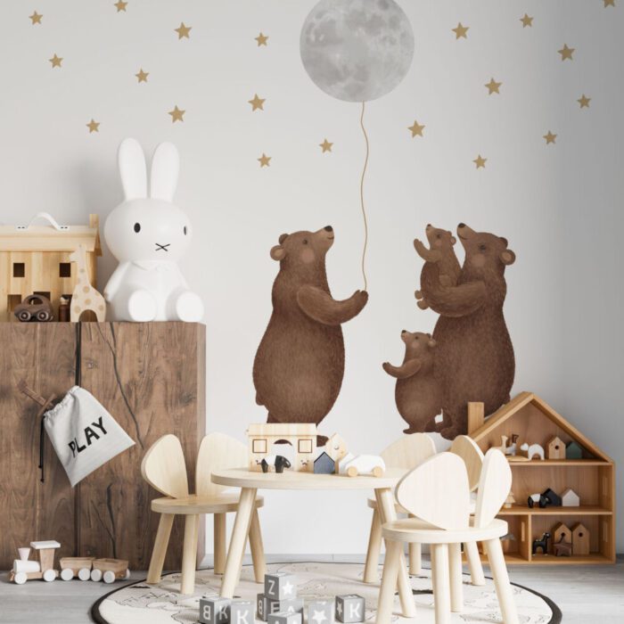 I'd give you the moon bear family wall decal set with two cubs by Igibee