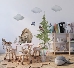 Bear family wall stickers
