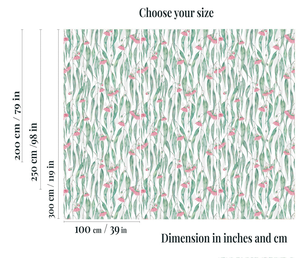 Boho floral wallpaper - elegant botanical design for nursery and kids room decoration by Igibee