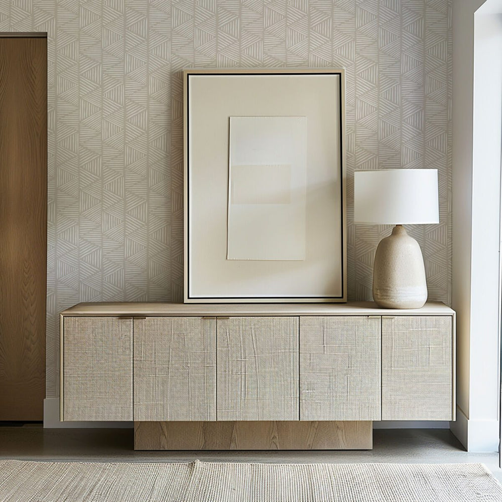 Organic weave beige boho wallpaper by Igibee