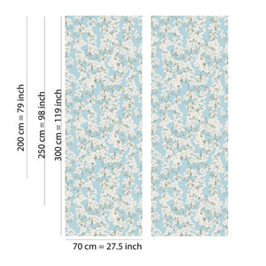 Blue botanical leaves peel and stick wallpaper - nursery decor with natural plant pattern by Igibee