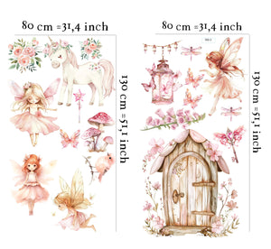 Whimsical Fairy Wall Decals Soft Pastel Nursery Stickers