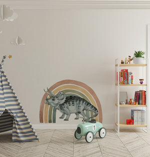 Triceratops and Rainbow walldecals