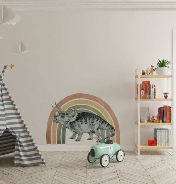 Triceratops and Rainbow walldecals
